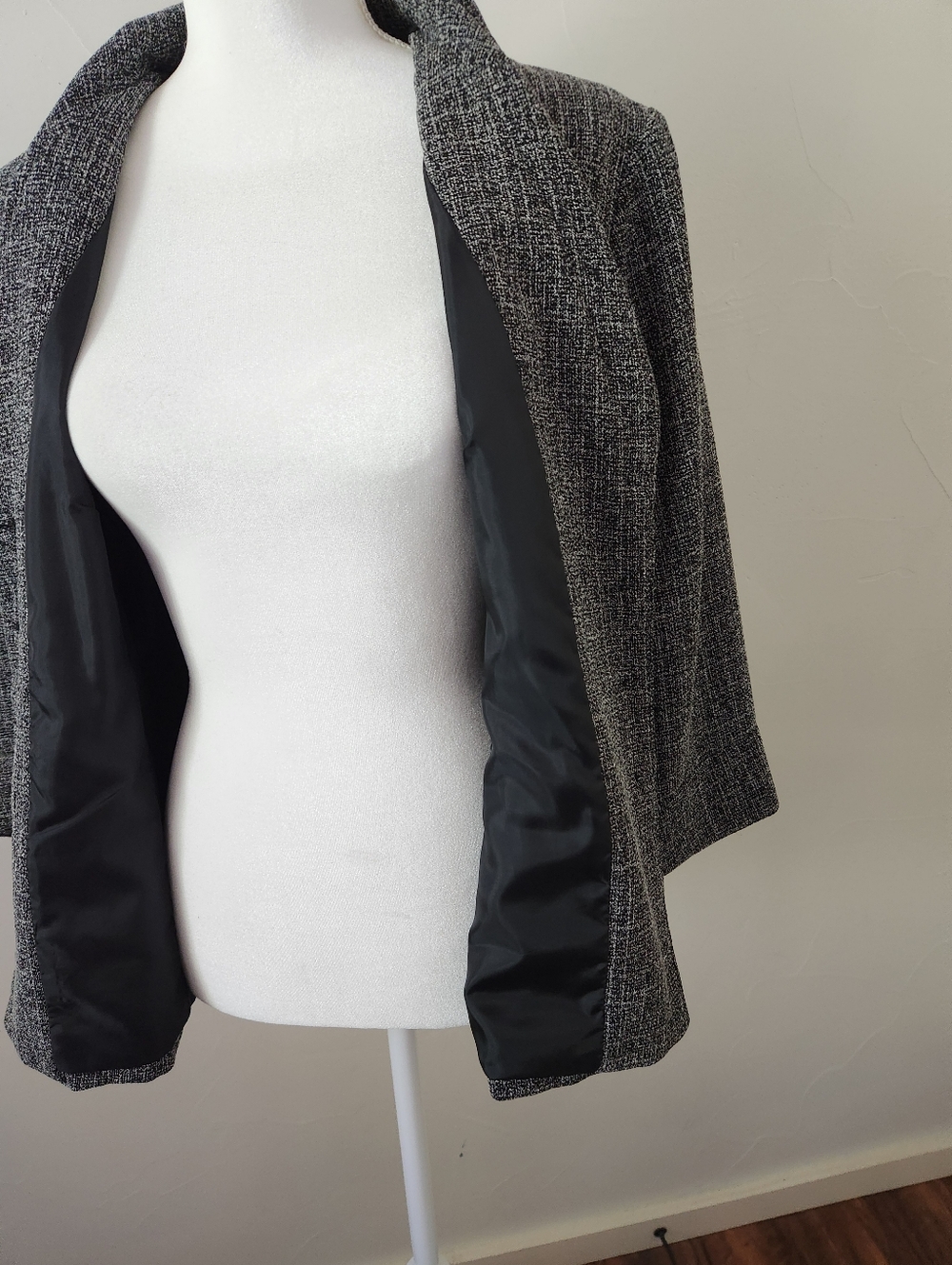 Cato Gray Tweed Buttoned Blazer with Waist Tie - Picture 5 of 8